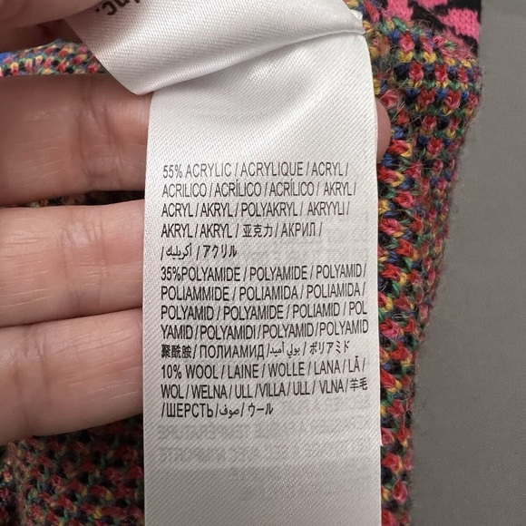 NWT Farm Rio Multicolored Tropical Garden Mock Neck Sweater Dress Size Medium - Picture 12 of 13